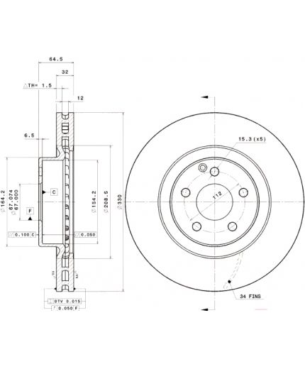 BREMBO Тормозной диск передний Фото 3