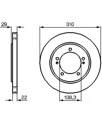 BOSCH Тормозной диск передний