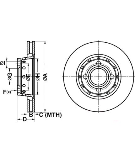 ATE Тормозной диск передний Фото 2