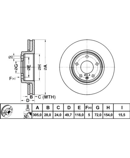 ATE Тормозной диск передний Фото 3