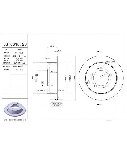 BREMBO Тормозной диск задний Фото 2