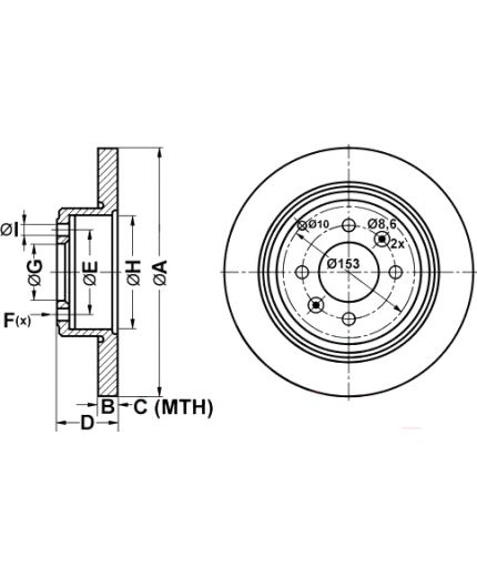 ATE Тормозной диск задний Фото 2