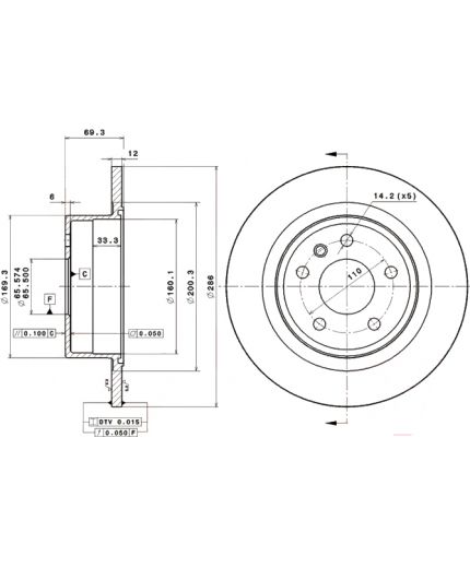 BREMBO Тормозной диск задний Фото 2