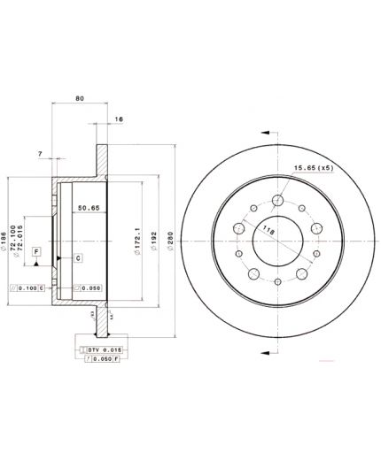 BREMBO Тормозной диск задний Фото 3