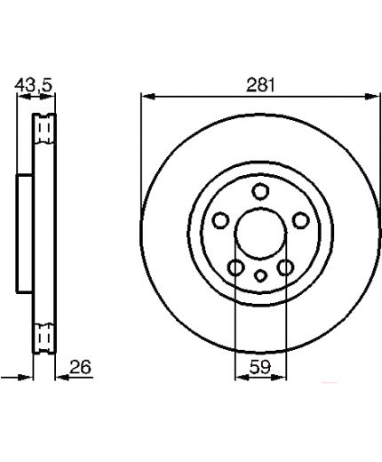 BOSCH Тормозной диск передний