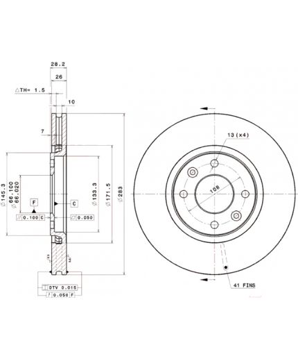 BREMBO Тормозной диск передний Фото 2