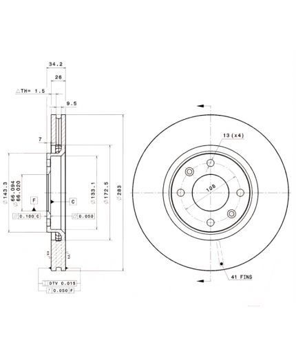 BREMBO Тормозной диск передний Фото 3