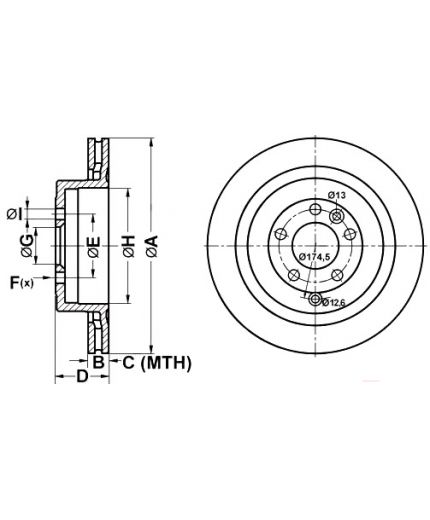 ATE Тормозной диск задний Фото 2