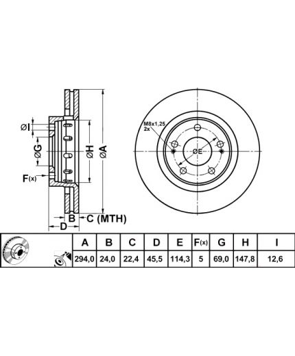 ATE Тормозной диск передний Фото 3