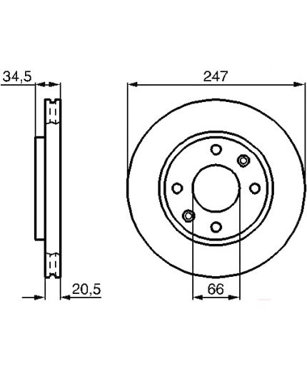 BOSCH Тормозной диск передний