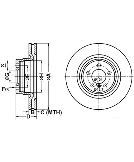 ATE Тормозной диск передний Фото 2