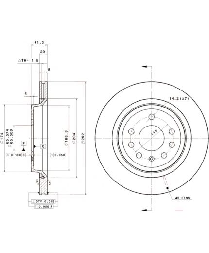 BREMBO Тормозной диск задний Фото 3