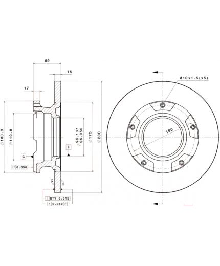 BREMBO Тормозной диск задний Фото 4