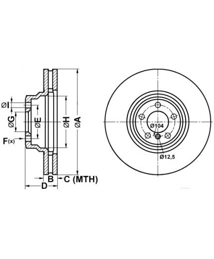 ATE Тормозной диск передний