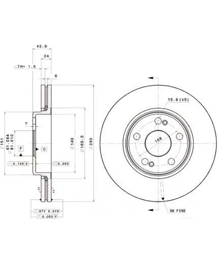 BREMBO Тормозной диск передний с винтами Фото 3
