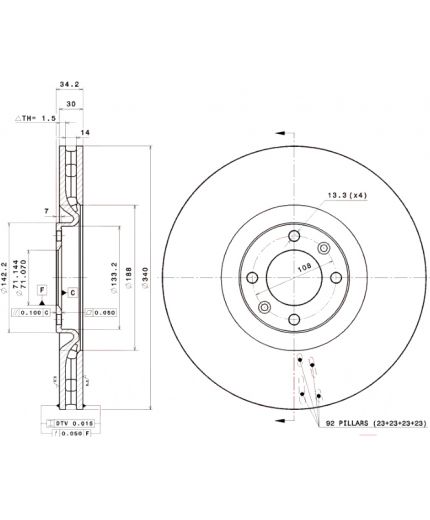 BREMBO Тормозной диск Фото 2