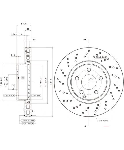 BREMBO Тормозной диск Фото 3
