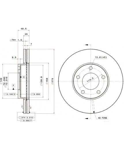 BREMBO Тормозной диск передний Фото 4