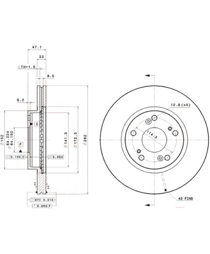 BREMBO Тормозной диск передний с винтами Фото 3