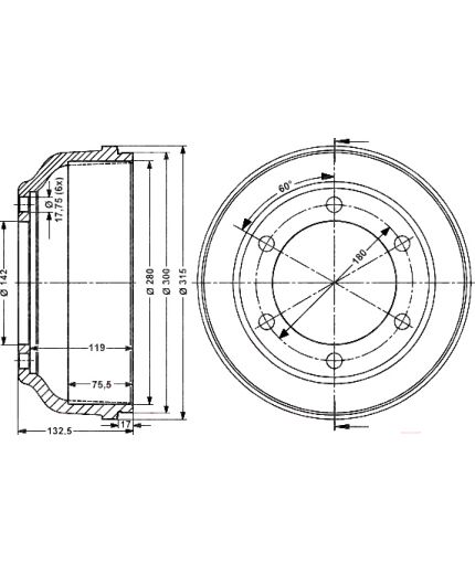 Stellox Тормозной барабан