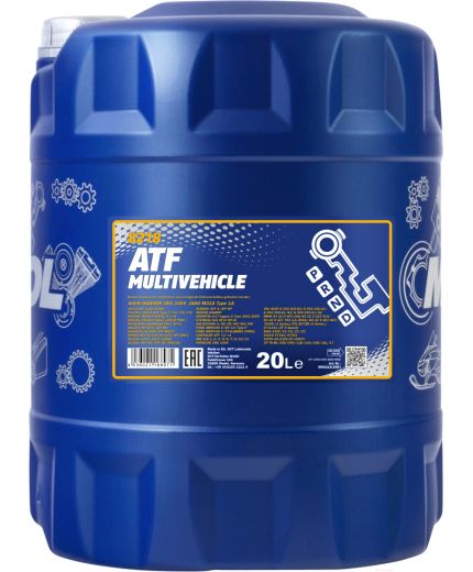 Трансмиссионное масло MANNOL 8218 ATF Multivehicle O.E.M. JWS 3309 20л Фото 2