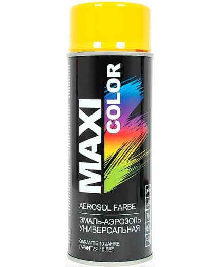 MAXI COLOR Эмаль-аэрозоль универсальная RAL1028 дынно-желтая 400мл Фото 2