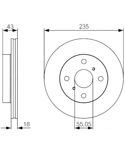 BOSCH Тормозной диск передний