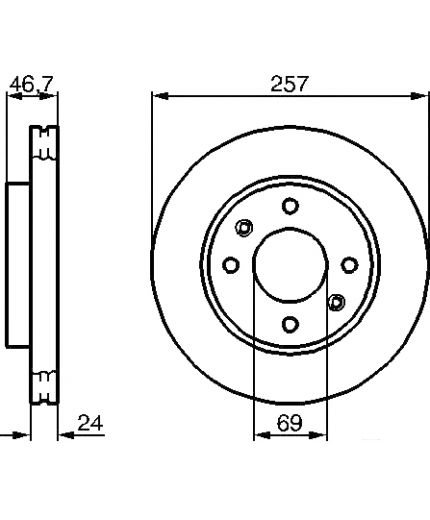 BOSCH Тормозной диск передний