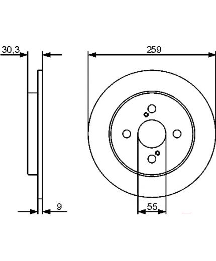 BOSCH Тормозной диск задний