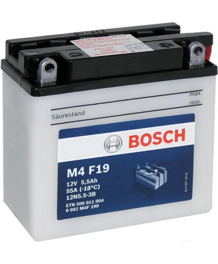 BOSCH 0 092 M4F евро (6 А/ч) 55A 12N5.5-3B