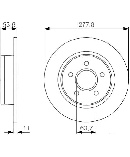 BOSCH Тормозной диск задний