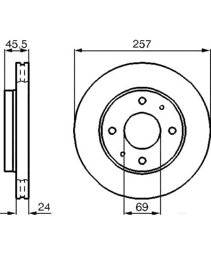BOSCH Тормозной диск передний