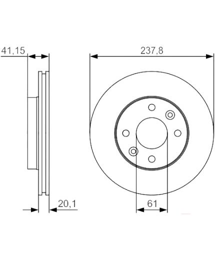BOSCH Тормозной диск передний