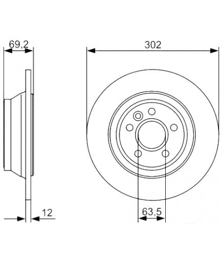 BOSCH Тормозной диск задний