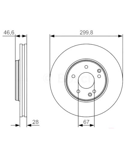 BOSCH Тормозной диск передний