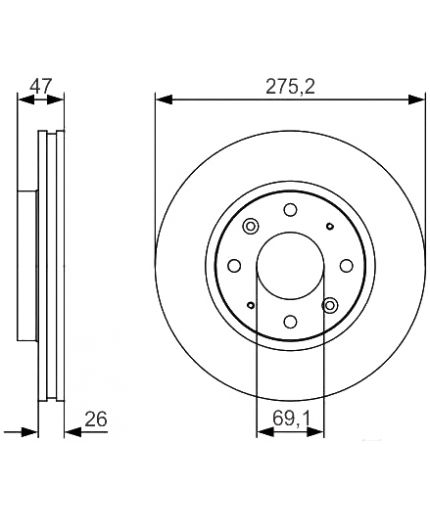 BOSCH Тормозной диск передний