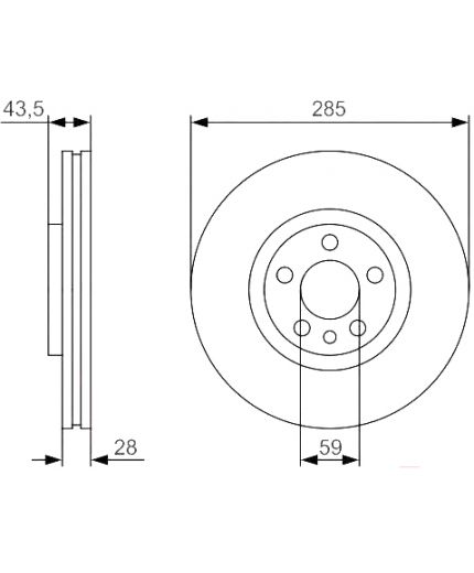 BOSCH Тормозной диск передний