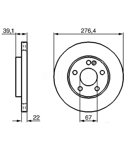 BOSCH Тормозной диск передний