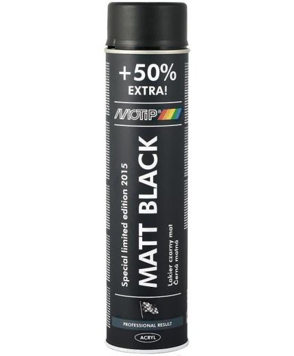 MOTIP Краска универсальная черная матовая 600мл Фото 2