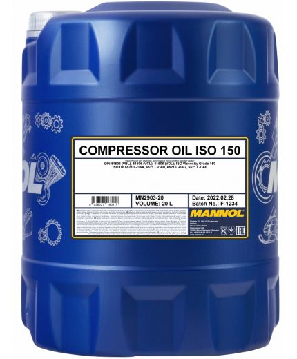 MANNOL Компрессорное масло Compressor Oil ISO 150 20л Фото 2