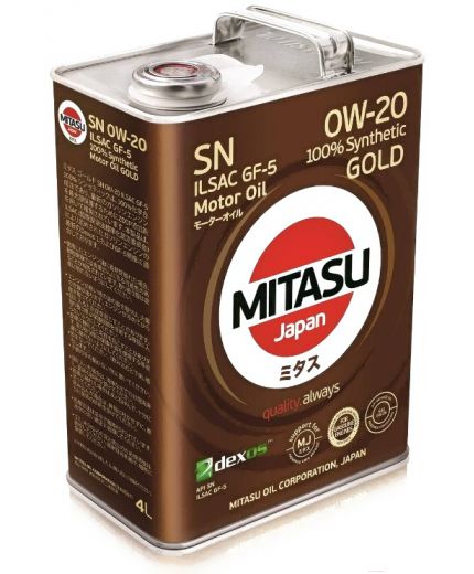 Моторное масло MITASU GOLD 0W-20 4л