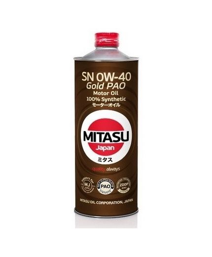 Моторное масло MITASU GOLD PAO 0W-40 4л Фото 2