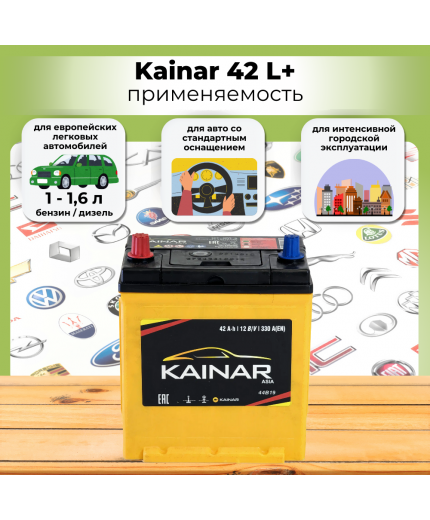 Kainar Аккумулятор Asia 42 JL 350А (42 А/ч) Фото 3