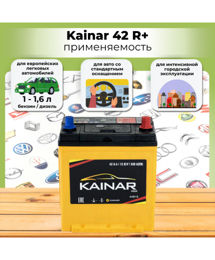 Kainar Аккумулятор Asia 42 JR 350А (42 А/ч) Фото 4