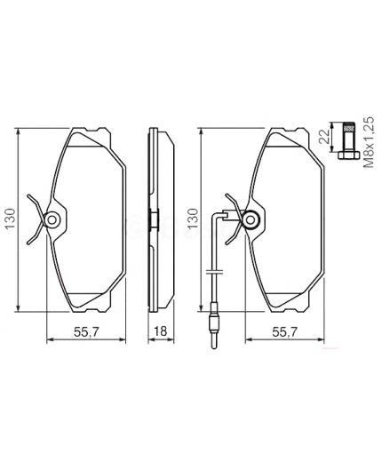 BOSCH Колодки дисковые передние