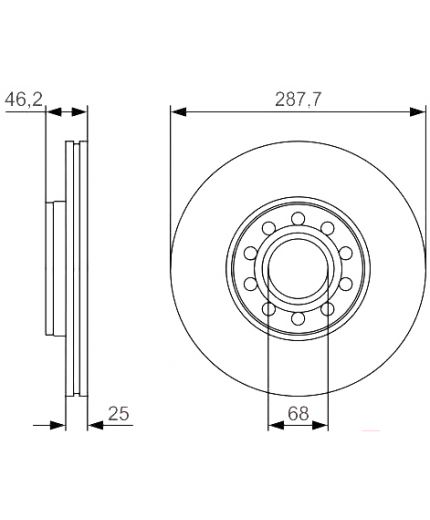 BOSCH Тормозной диск передний Фото 2