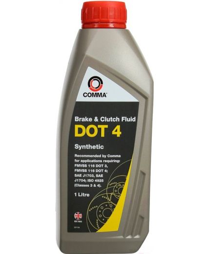 COMMA Тормозная жидкость DOT 4 brake fluid 1л Фото 2