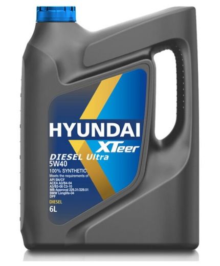 Моторное масло HYUNDAI XTeer Diesel Ultra 5W-40 6л Фото 2