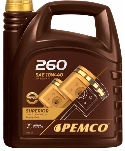 Моторное масло PEMCO iDRIVE 260 10W-40 SN/CF 5л ESTER Фото 3
