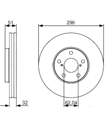 BOSCH Тормозной диск передний